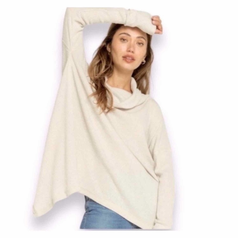 Free People Top Juicy Long Sleeve, Size XS Cream Stone Cold NWT